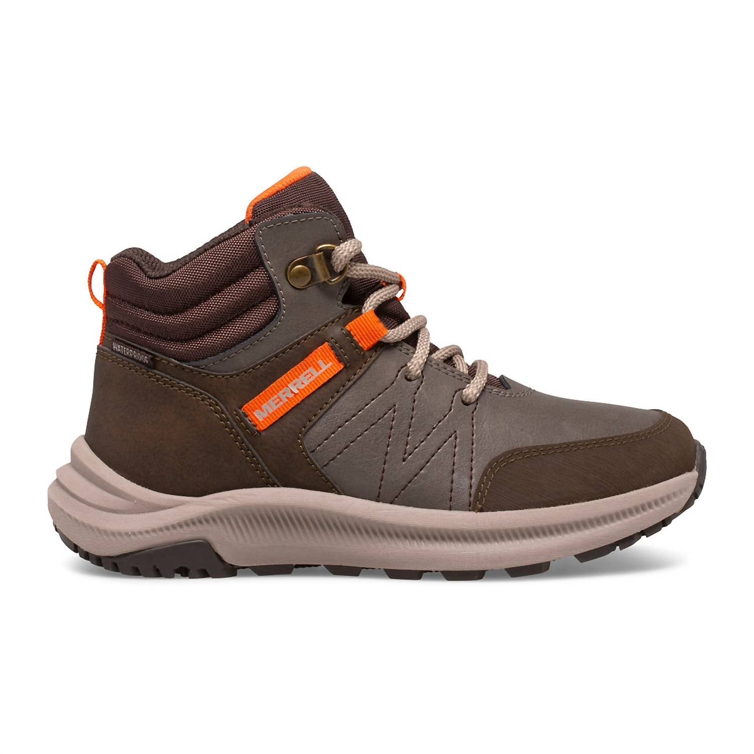 MERRELL Big Kid's Greylock Hiking Boots in brown - kids' boots - view 4