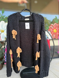 Very J - Women's Ribbon Chunky Knit Sweater Cardigan
