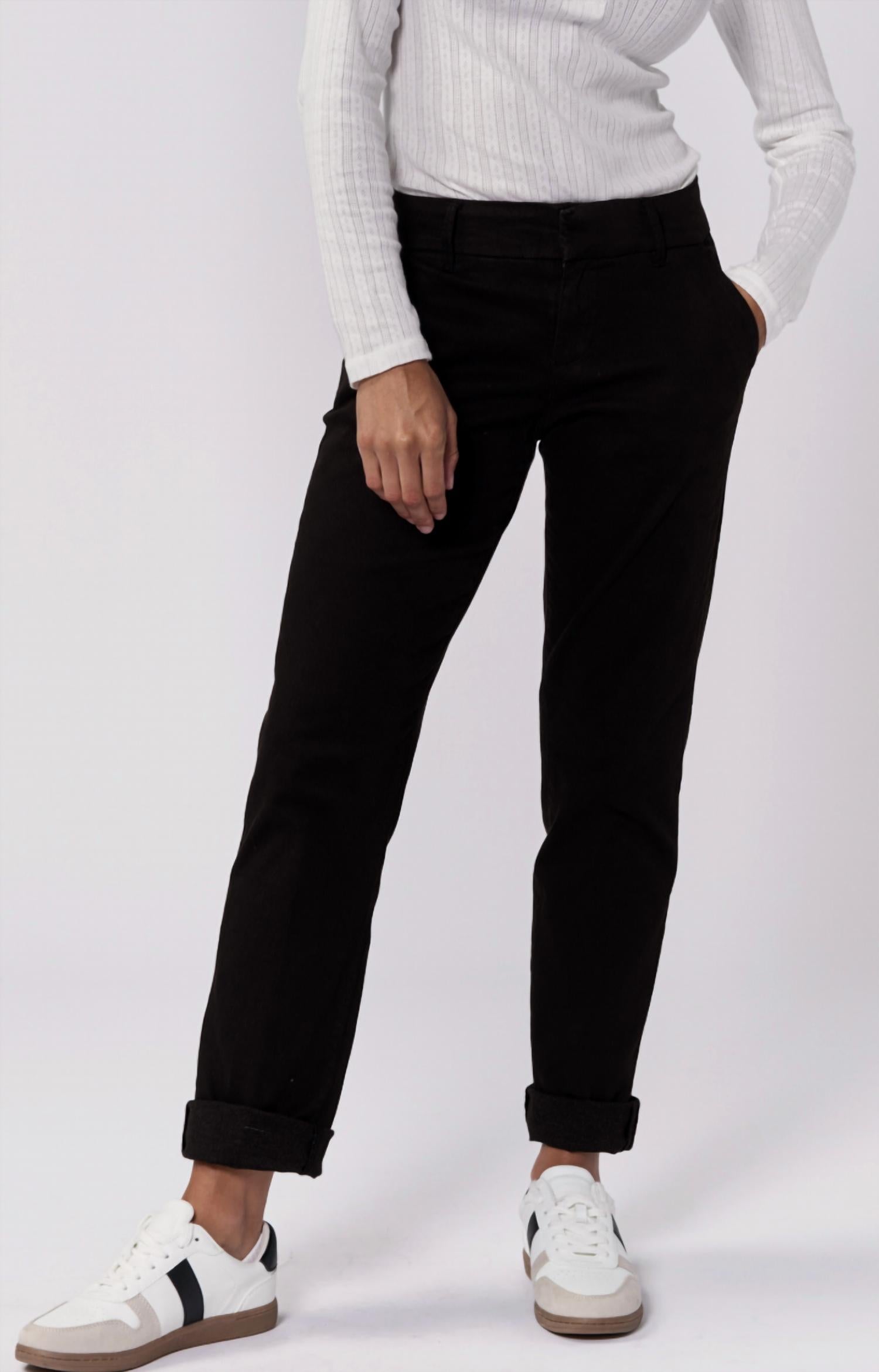 DEAR JOHN DENIM Hampton Trouser Cut Pant in black - women's pants