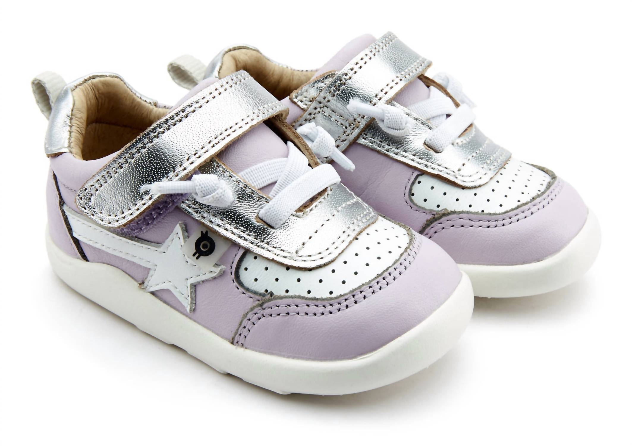 OLDSOLES Girl's Ground Work Sneakers in lilium snow silver - kids' sneaker - alternate view