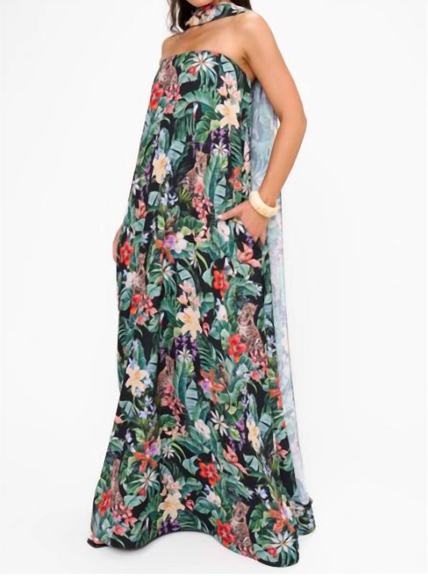 Show Me Your Mumu Women's Tinsley Tube Dress in jungle mirage - women's dress - detail view