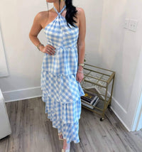 Sundayup - Tara Plaid Halter Dress
