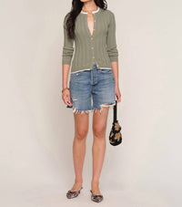heartloom Tommy Long Sleeve Cardi Sweater in sage - women's sweater