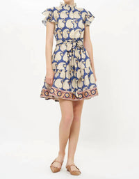 Oliphant - Agra Ruffle Collar Button Mini Dress