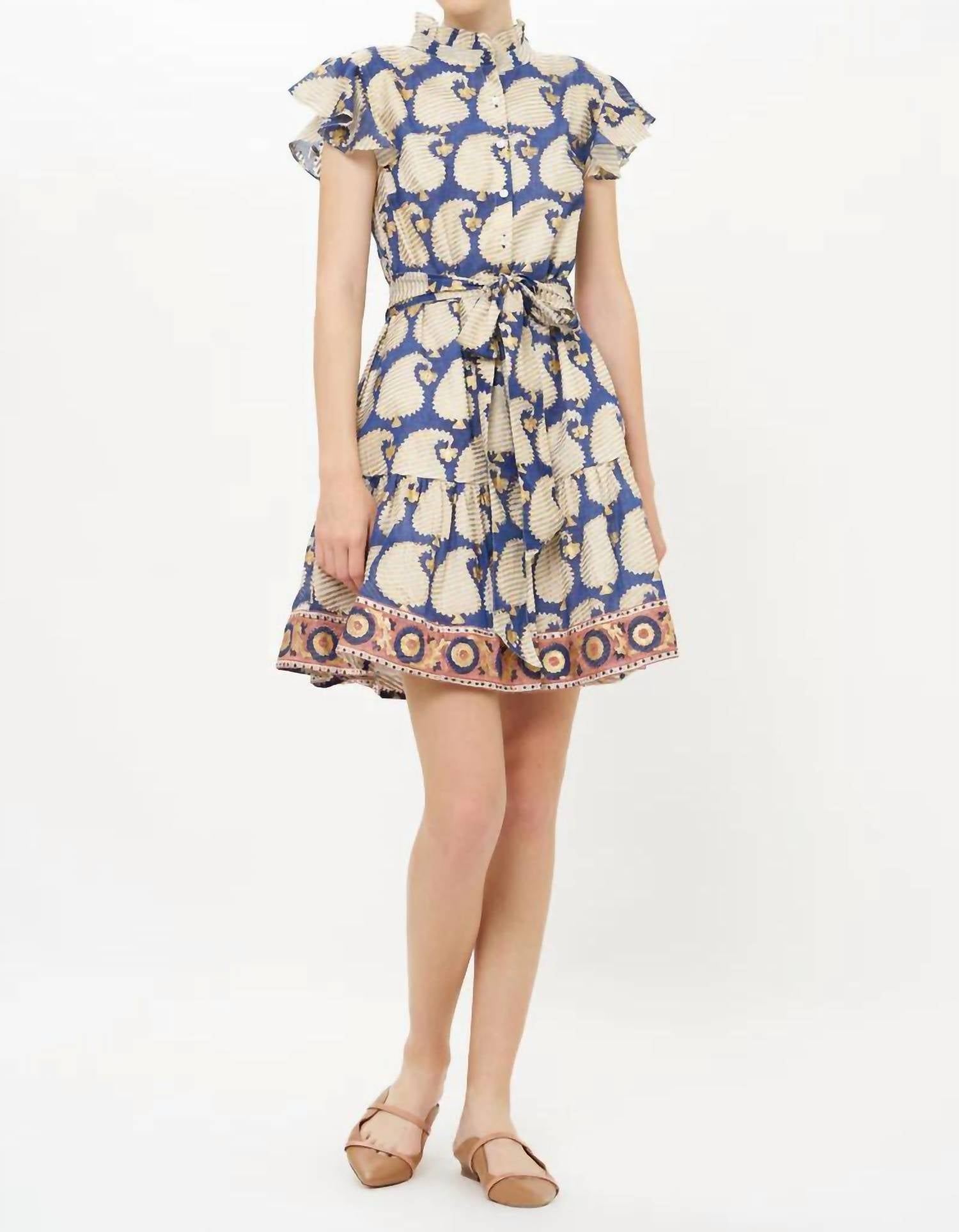 Oliphant - Agra Ruffle Collar Button Mini Dress