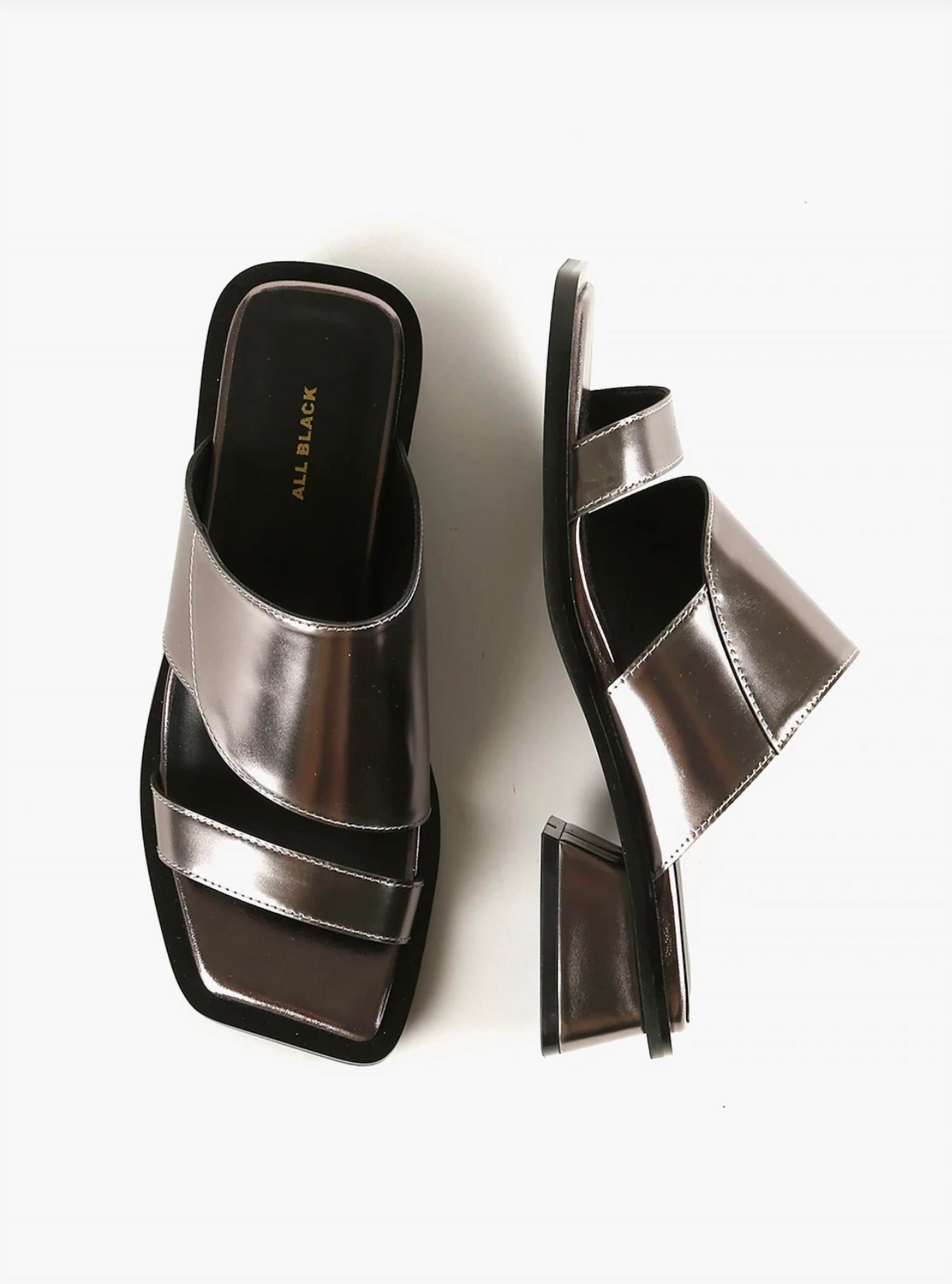 ALL BLACK Women's Angle Mules in pewter - women's shoe - alternate view