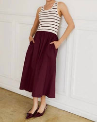 Kld. Signature - Striped Contrast Midi Dress