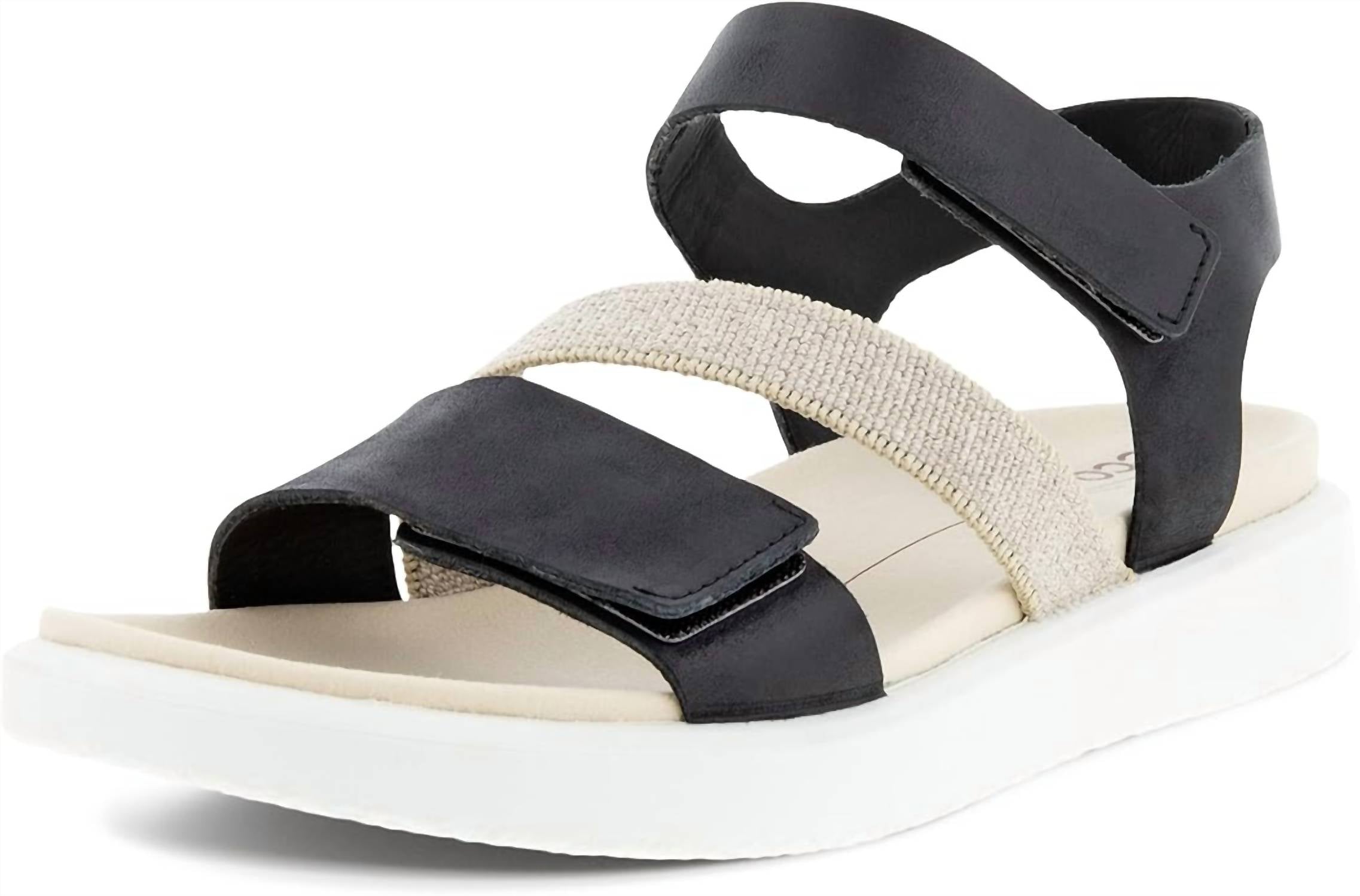 ECCO Women's Flowt 2 Band Sandal in black 1 - women's sandal - detail view