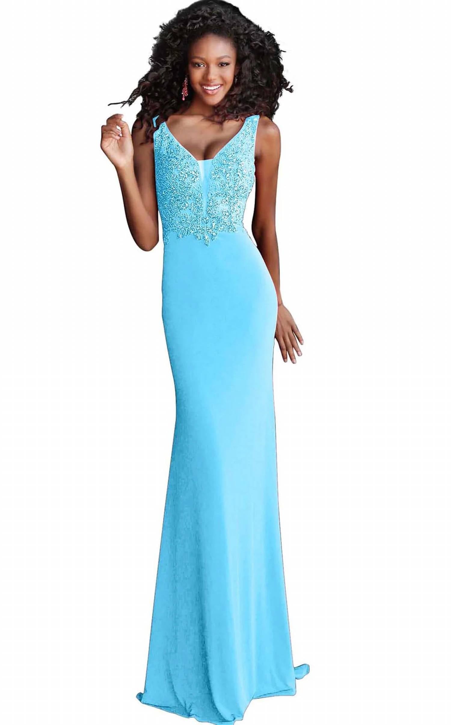 Jovani - Sleeveless Negligee-style Formal Dress