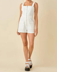 Baby Pink - Sleeveless Cotton Blend Romper