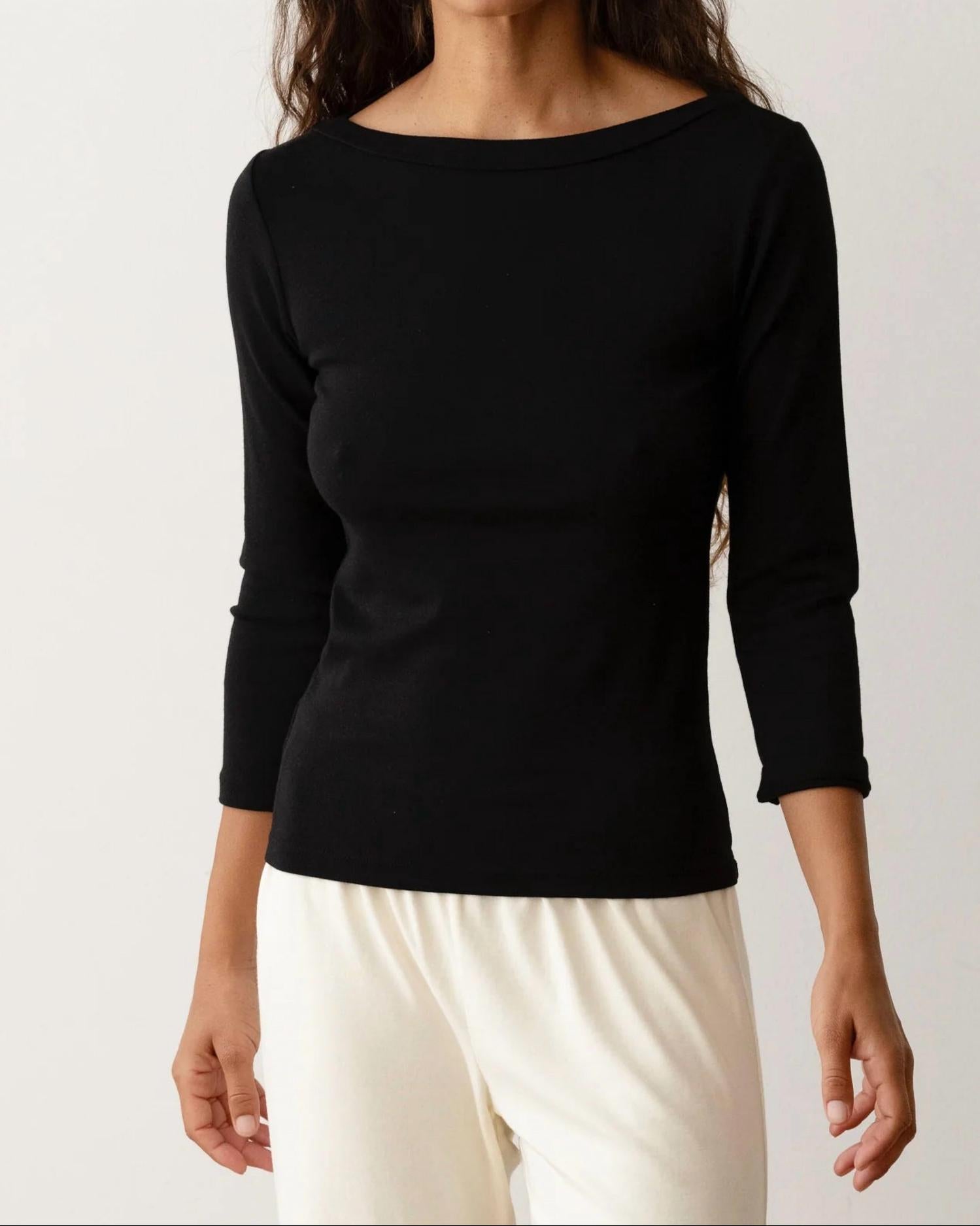 Donni. - Baby Rib Boatneck Top