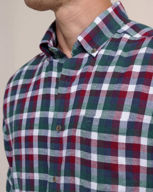 Southern Tide - Cobblestone Plaid Beach Flannel Sport Shirt