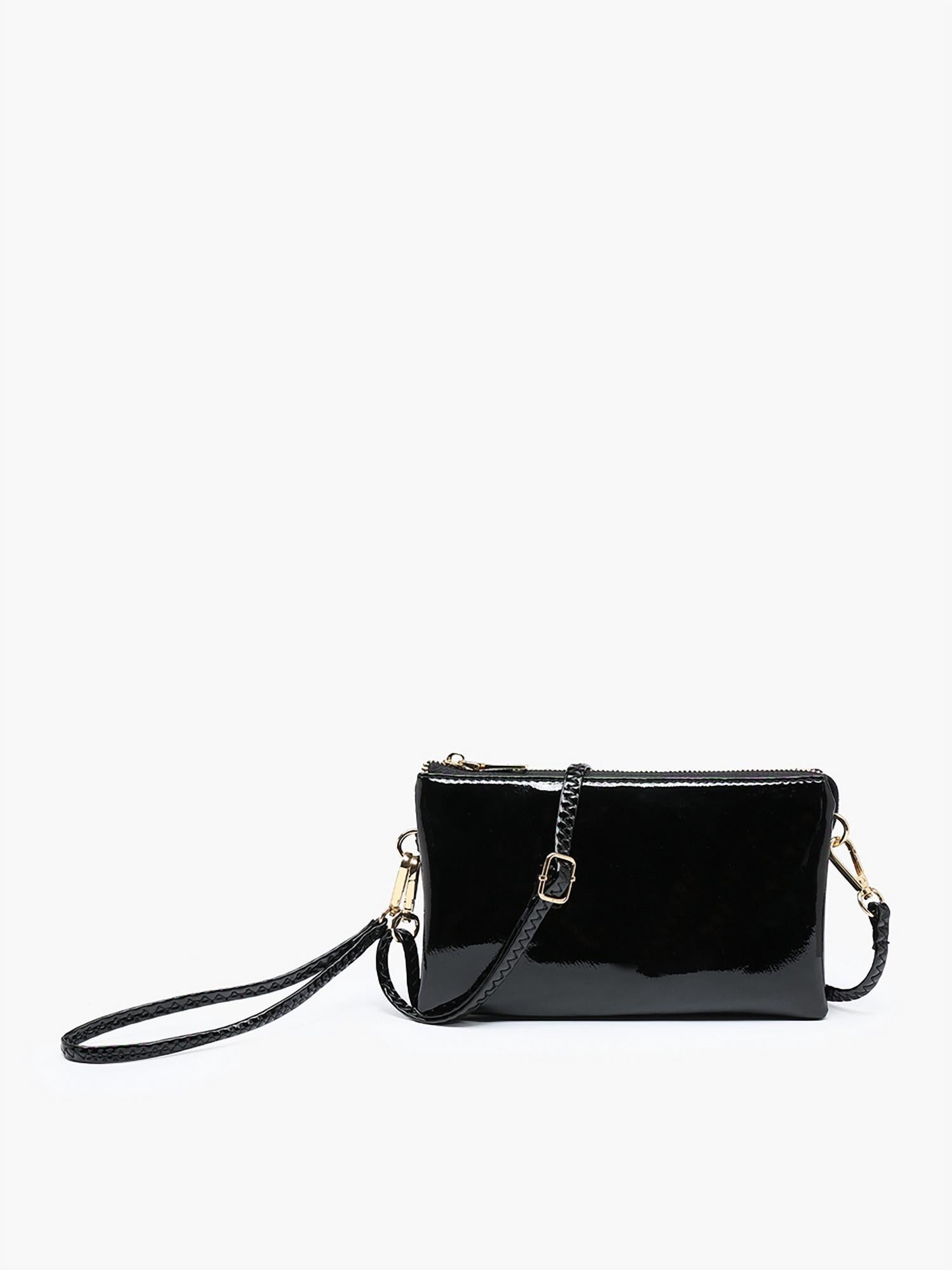 Jen & Co. - Women's Riley High Gloss 3 Compartment Crossbody Wristlet Bag