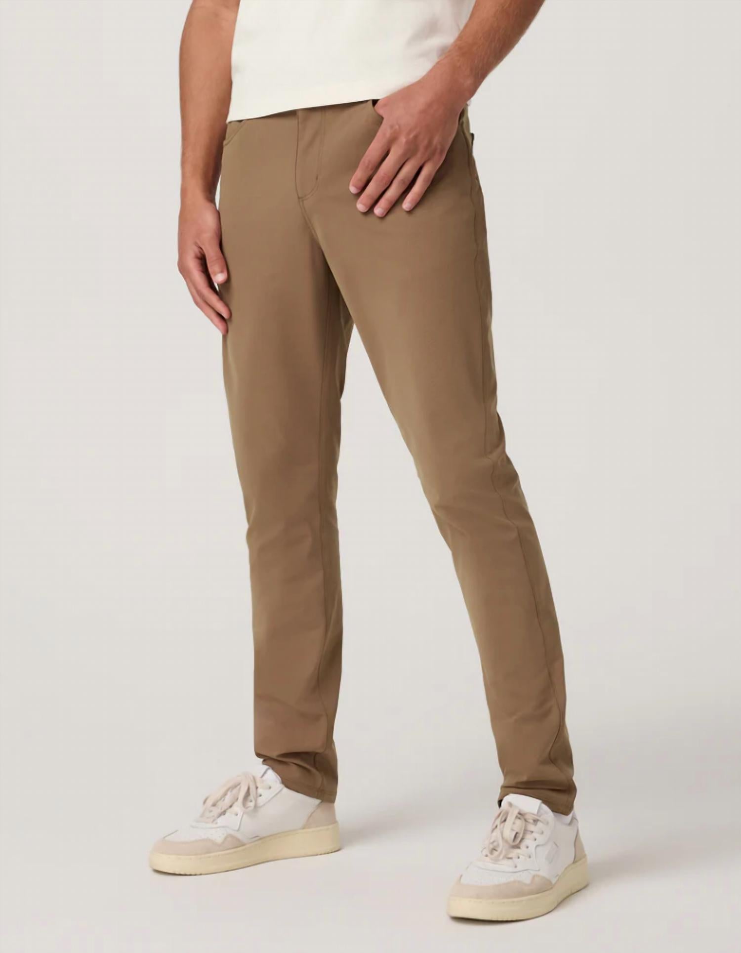 Vuori Meta Athletic Slim 30" Pants in pecan - men's pants - detail view