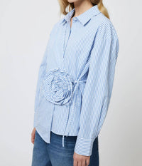 French Connection - Cambria Cotton Corsage Striped Shirt