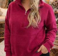 Zenana - Bold Zip Sweatshirt