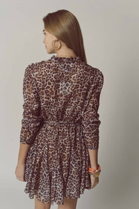 THE SHIRT Jenica Mini Dress in leopard - women's dress - alternate view