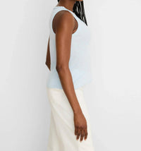Nic + Zoe - Ruffle Neck Cotton Slub Layer Tank Top