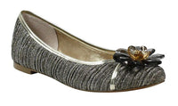 J. Renee Women's Panyin Glitter Flat in taupe gold - women's flats - detail view