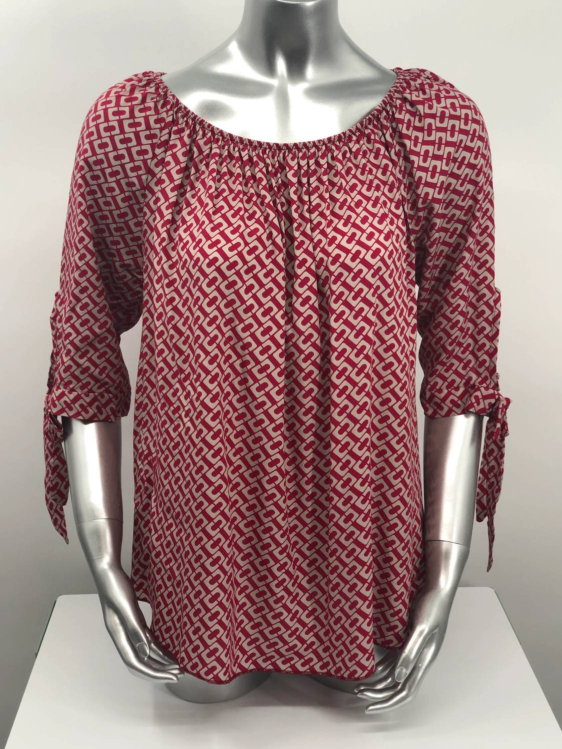 M Made In Italy - Women's Rylee Tie Sleeve Scoop Neck Top