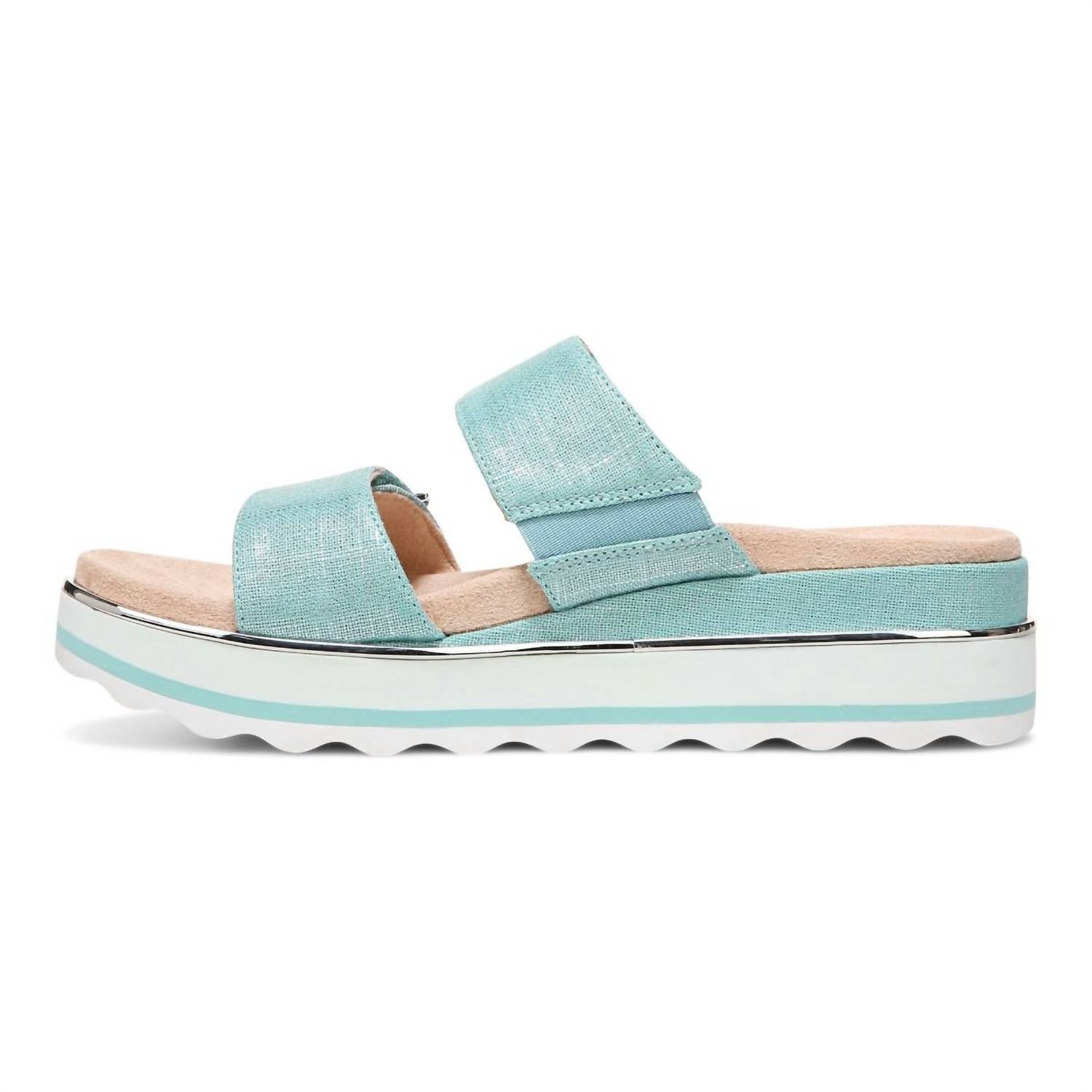 VIONIC Women's Brandie Sandals in aqua linen - women's sandal - alternate view