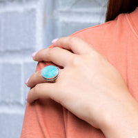 Anju - Women's Kashi Semiprecious Oval Stone Ring