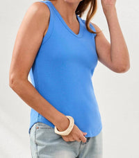 TRIBAL Wear Two Ways Reversible Tank Top in sky blue - women's tank top - detail view
