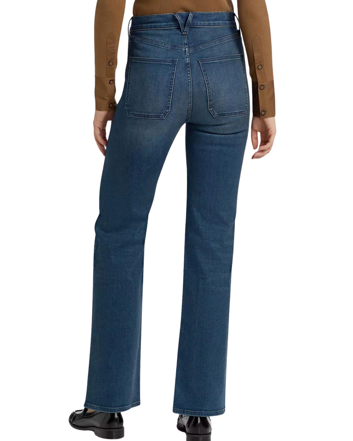 Veronica Beard Crosbie Loafer High Rise Wide Jeans in northern lights - women's jeans - alternate view
