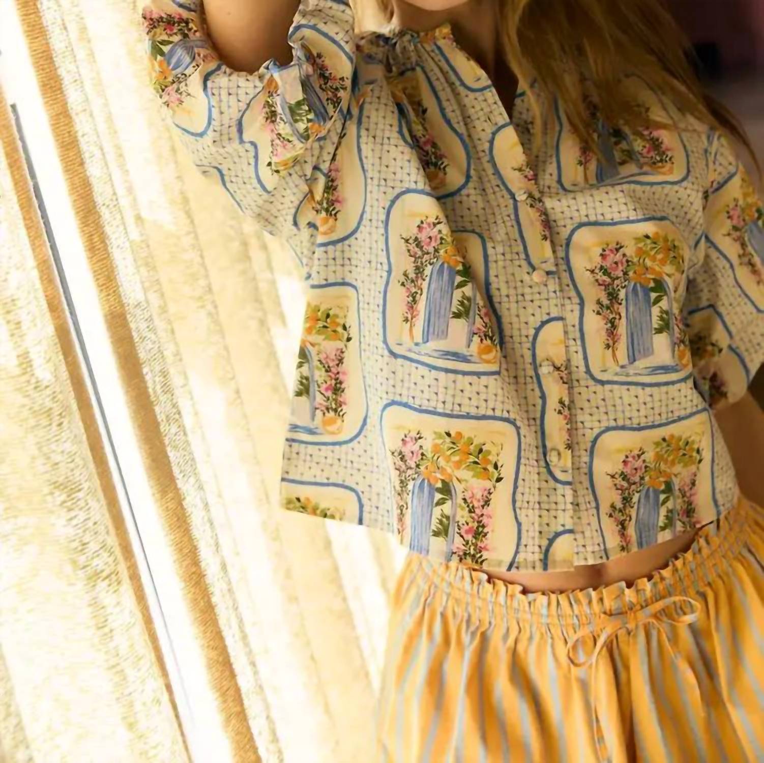 Olivia by Livro Freda Top in la puerta azul - women's blouse - view 4