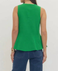 Entro - Emerald Elegance Peplum Top