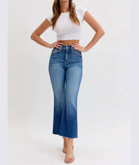 Cello - High Rise Crop Flare Jeans