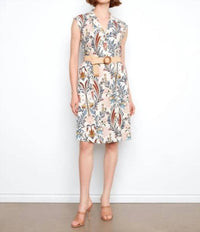 Charlie B - Printed Linen Cap Sleeve Dress