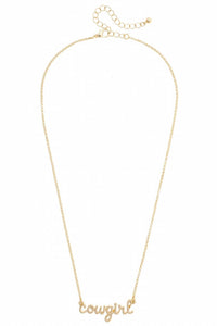 Canvas Style - Women's Cowgirl Cursive Necklace