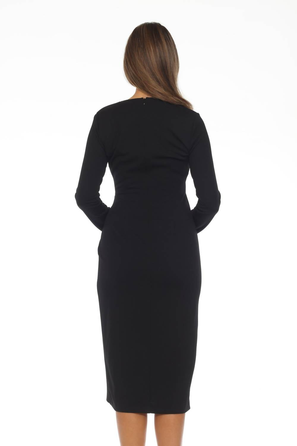 Joseph Ribkoff - Women's Knot Front Slit Midi Sheath Dress