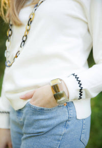 Pure Amici - Split Hem Crew Sweater