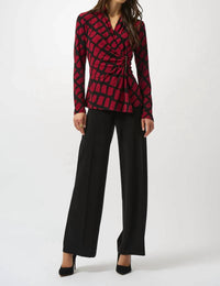 Joseph Ribkoff - V-neck Faux Wrap Top