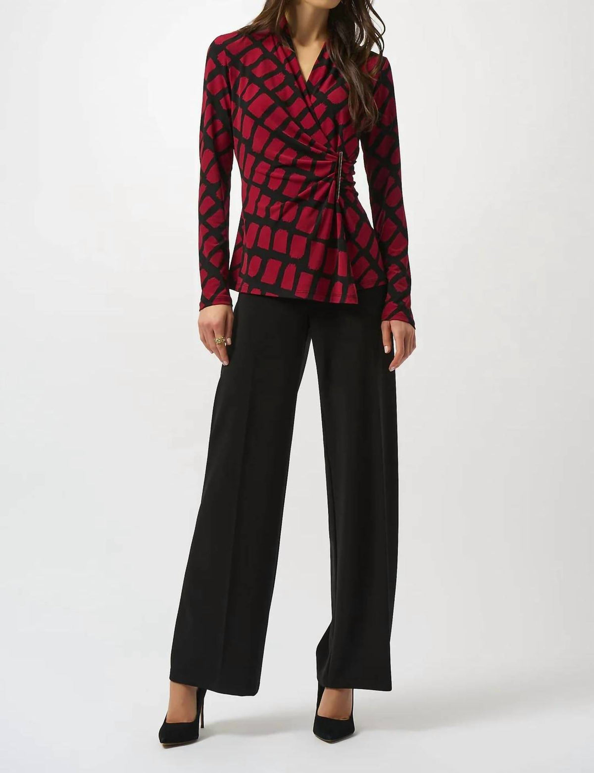 Joseph Ribkoff - V-neck Faux Wrap Top