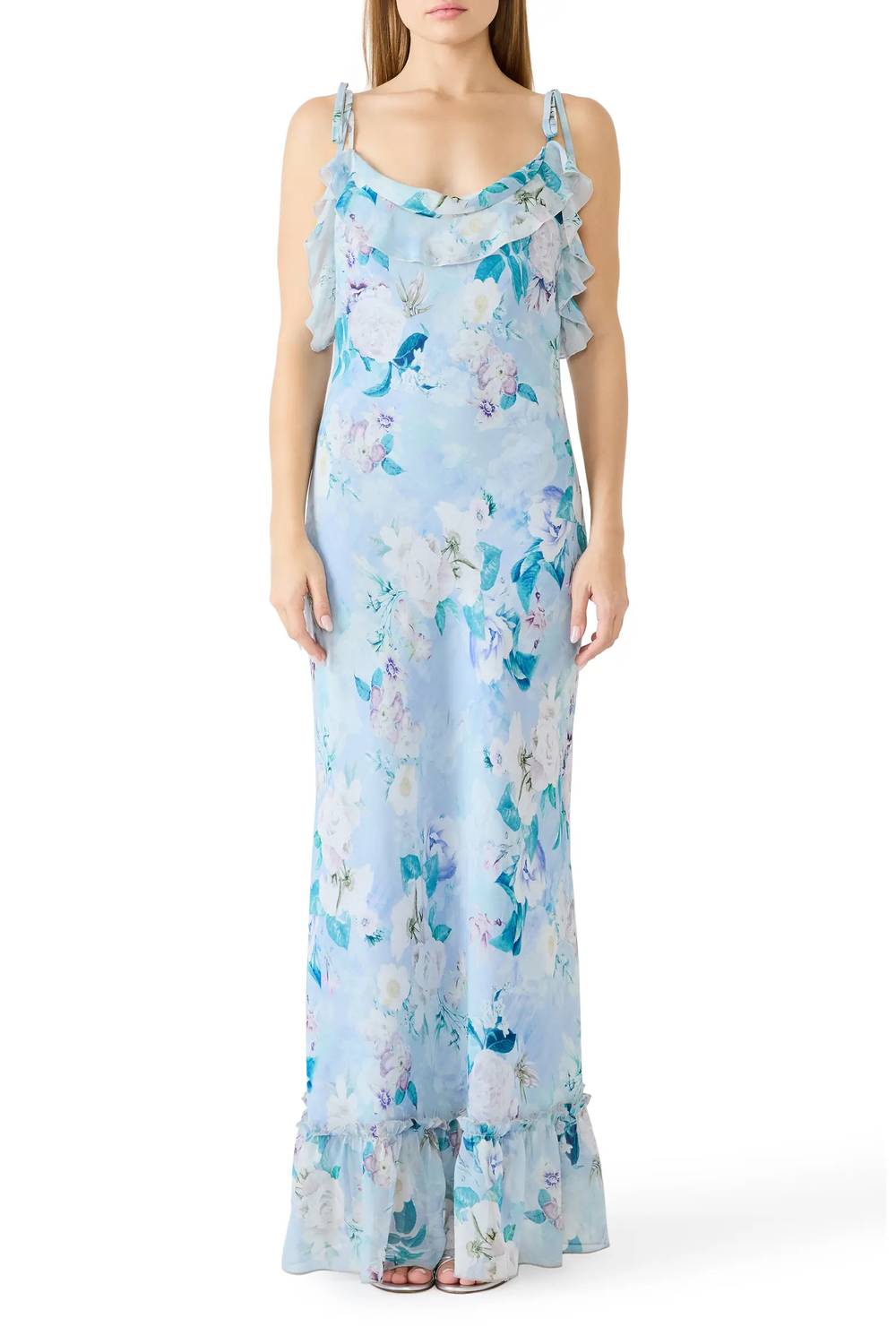 Steve Madden - Lenna Floral Cowl Neck Chiffon Maxi Dress