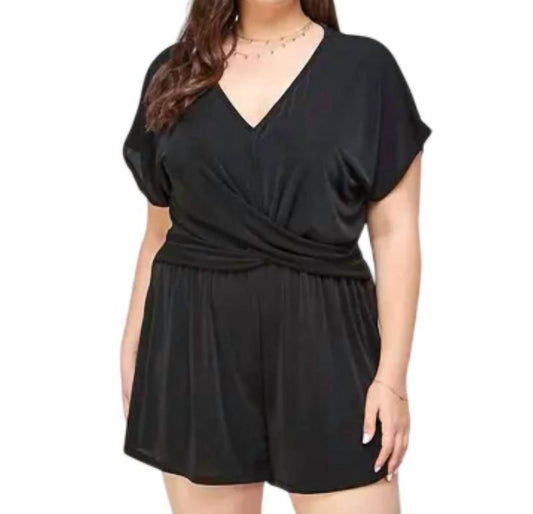 Haute Fox - Slinky Draped Romper - Plus