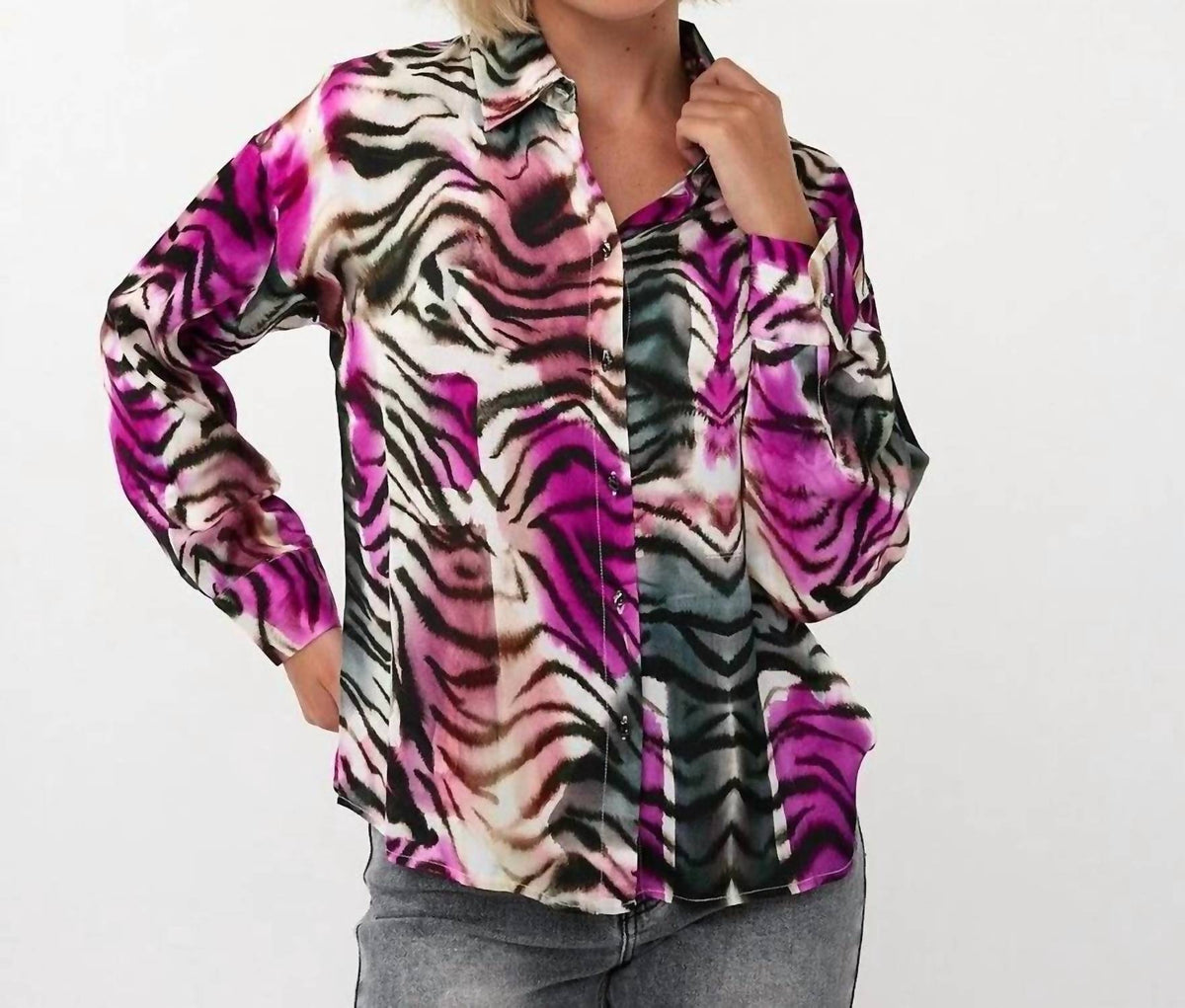 Esqualo - Zofia Zebra Print Blouse