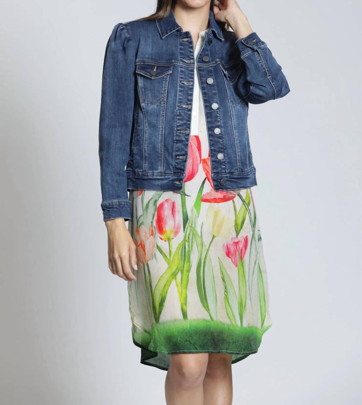 Apny - Puff Sleeve Jean Jacket