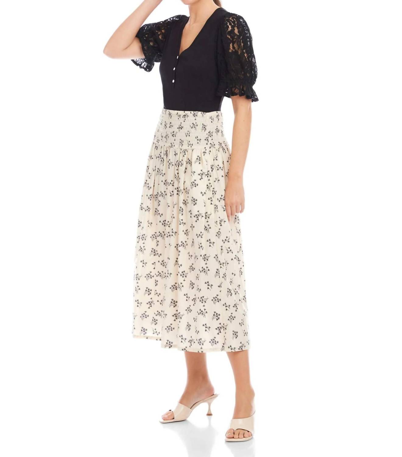 Fifteen Twenty - Rhea Smocked Waist Skirt