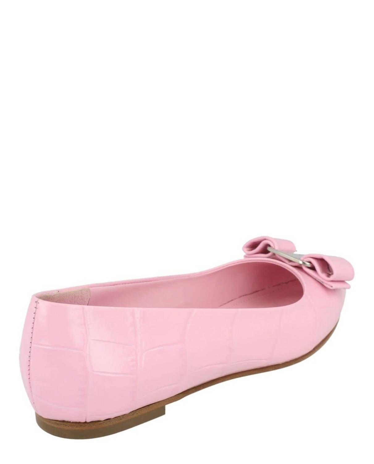 Salvatore Ferragamo - Women's Varina Croco Embossed Ballerina Flats