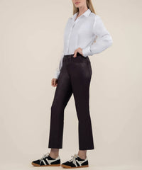 KUT FROM THE KLOTH Kelsey High Rise Raw Hem Ankle Flare Jeans in sangria - women's jeans - alternate view