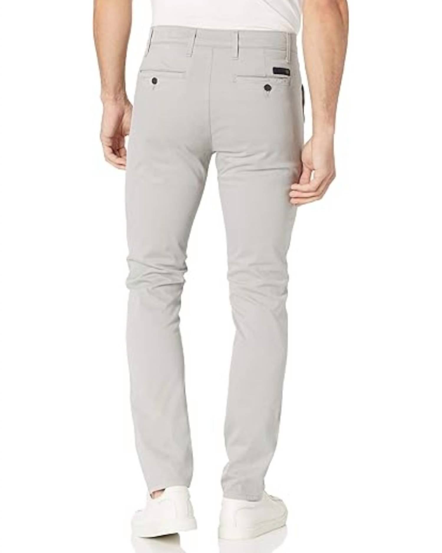 AG Jeans Jamison Skinny Leg Chino Pants in gray - men's pants - detail view