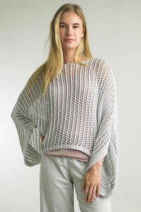 Tempo Paris - Metallic Crochet Poncho Top