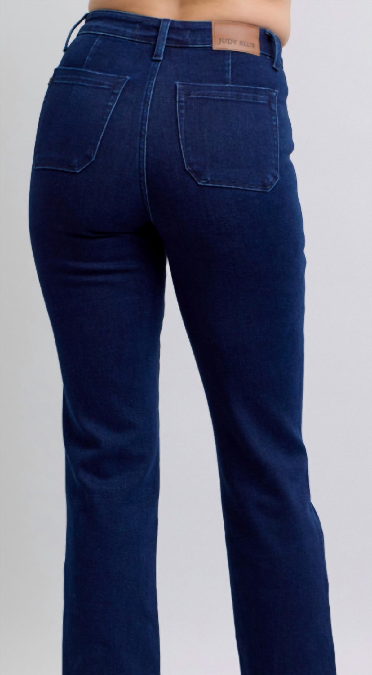 Judy Blue - High Waisted Work Wear Knee Patch Straight Jeans