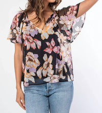 Lovestitch - Charlotte Floral Tie Front Top