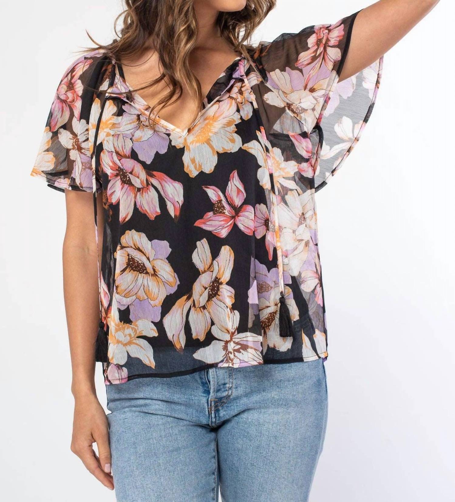 Lovestitch - Charlotte Floral Tie Front Top
