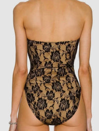 NORMA KAMALI Mio Corset Strapless One Piece Swimsuit in black rose nude - women's swimwear - alternate view